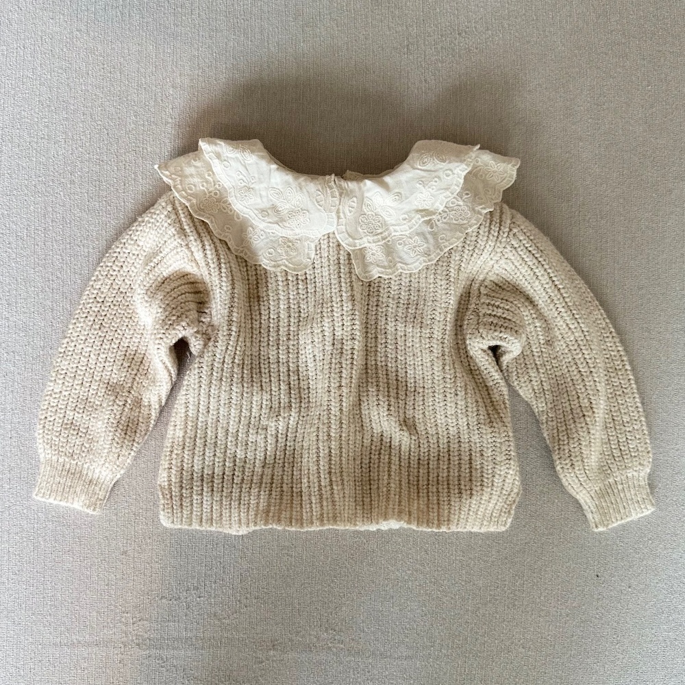 Zara Embroidered collar sweater.